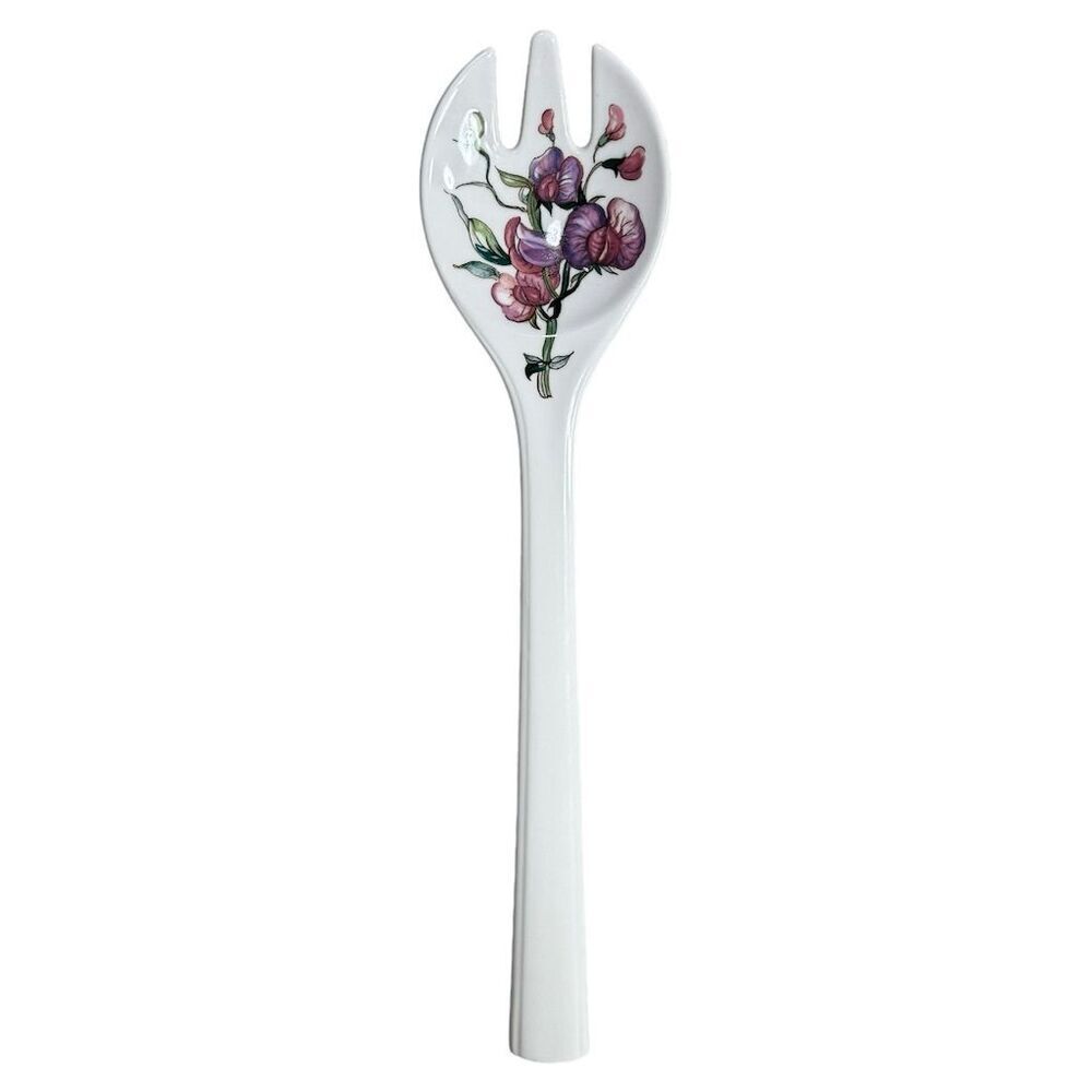 Villeroy & Boch Botanical White Salad‎ Serving Set 2 Pieces Fork & Spoon Floral - Picture 10 of 16